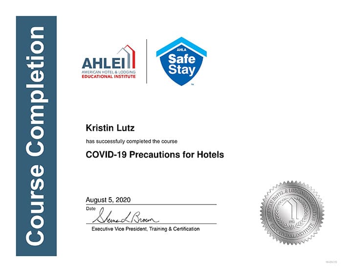 AHLEI Hotel Safety Certification