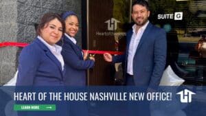 Heart of the House Nashville team cutting ribbon to new office