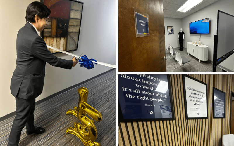 Cutting the ribbon and glimpse into the austin hospitality staffing office