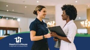 housekeeping onsite supervisor talking to housekeeper