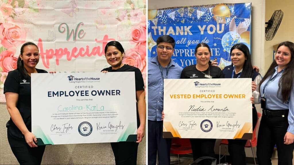 housekeeping staff being recognized as employee owners ESOP